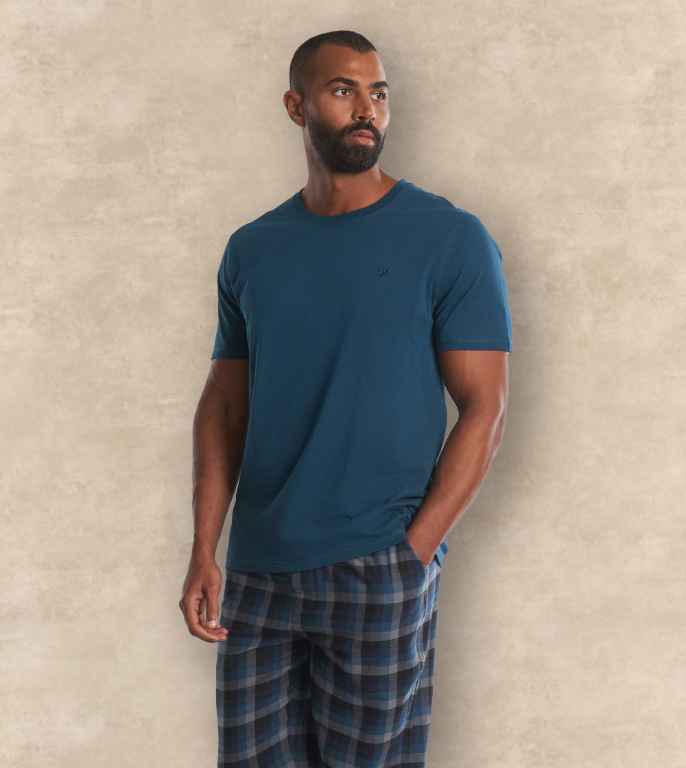 Winter Cotton Pajama Set Short Sleeves