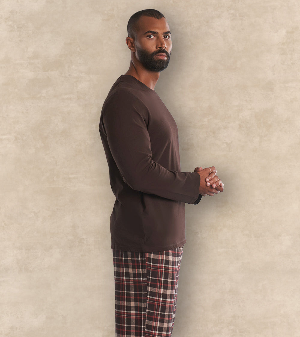 Winter Cotton Pajama Set Long Sleeves