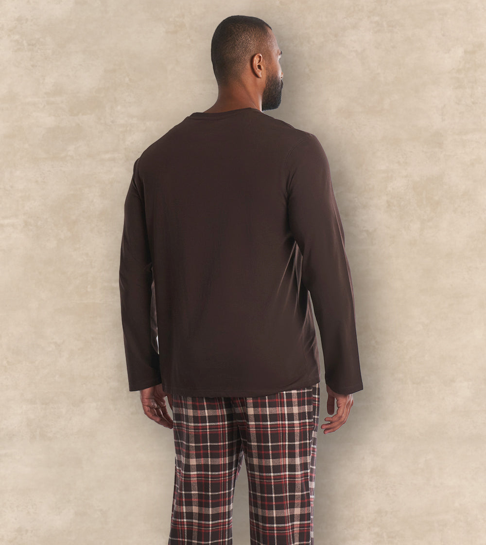 Winter Cotton Pajama Set Long Sleeves