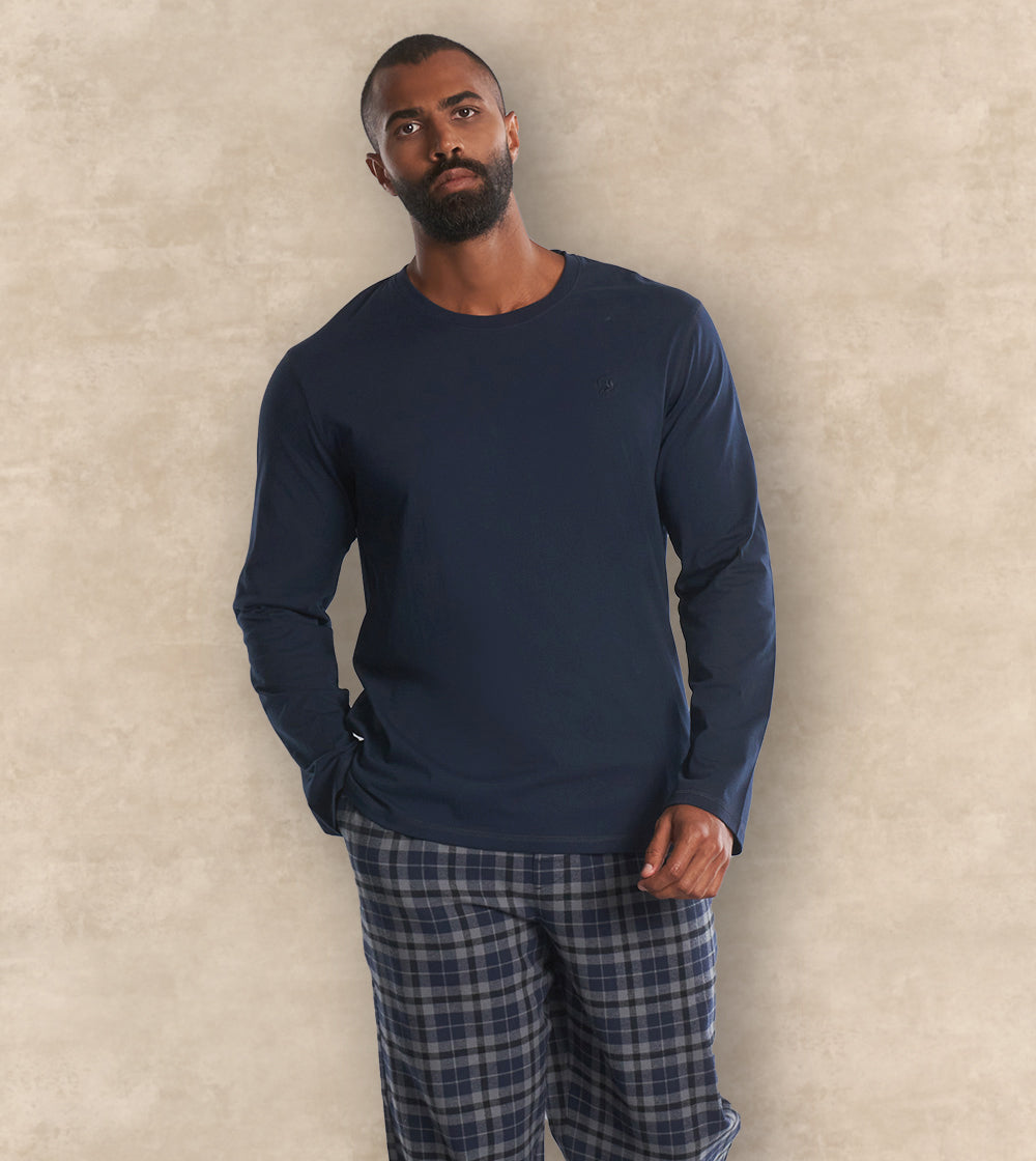 Winter Cotton Pajama Set Long Sleeves