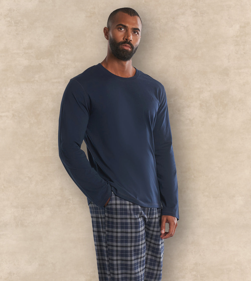 Winter Cotton Pajama Set Long Sleeves