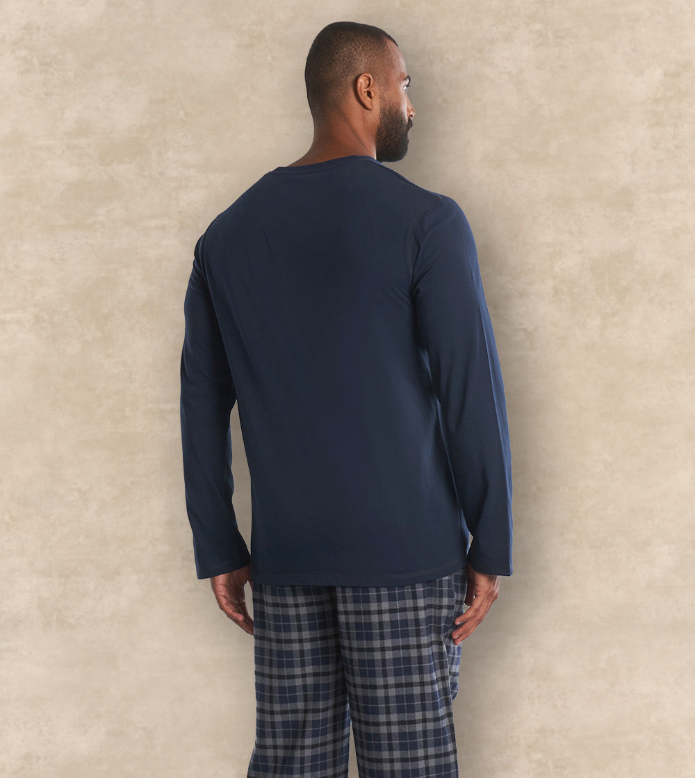 Winter Cotton Pajama Set Long Sleeves