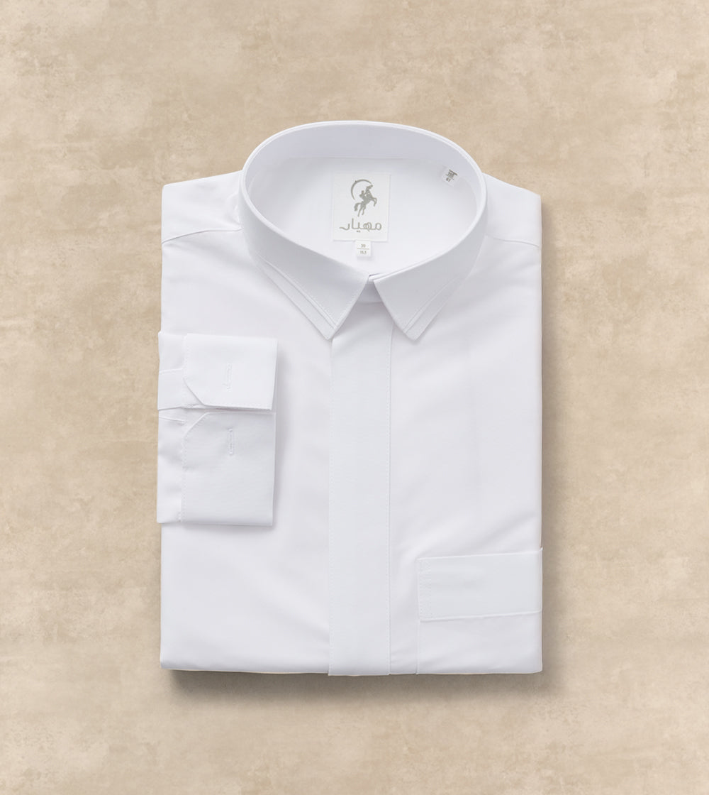 Premium White Thobe Designer Collar