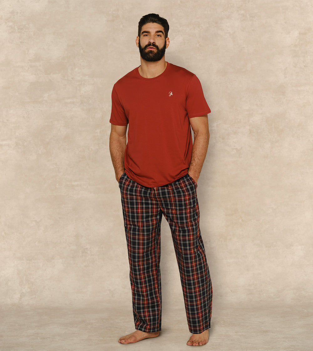 Winter Cotton Pajama Set Short Sleeves