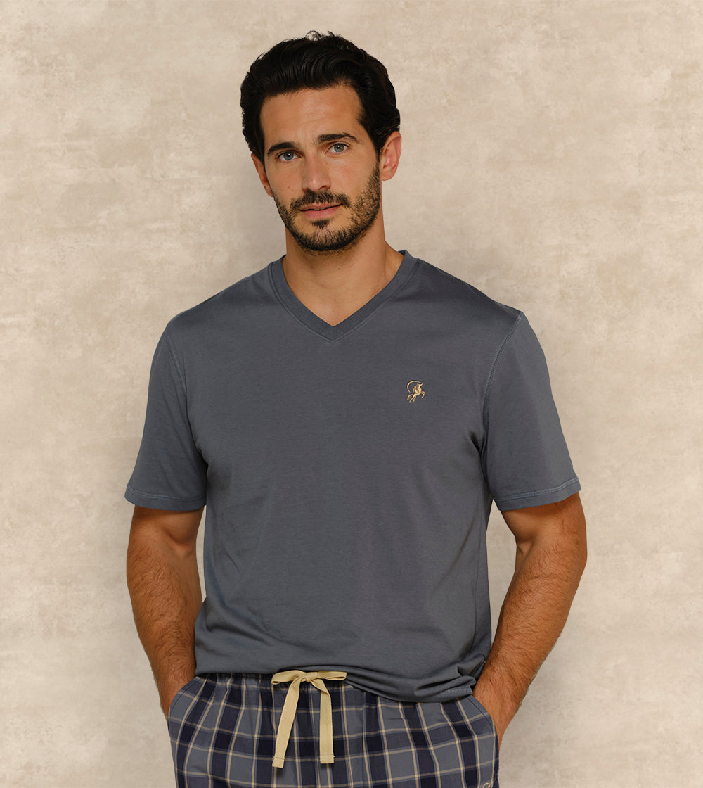 Winter Cotton Pajama Set Short Sleeves