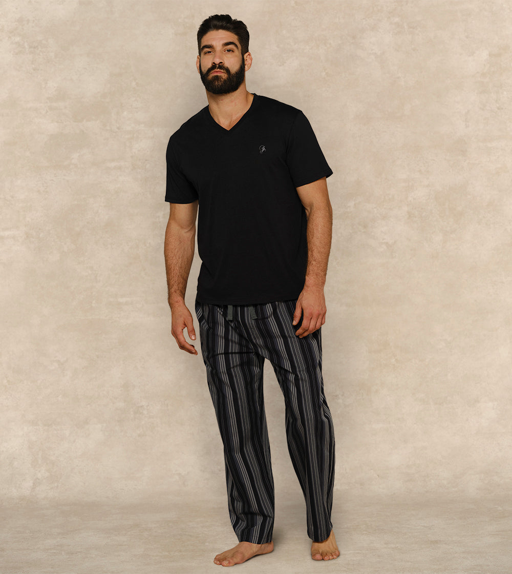 Winter Cotton Pajama Set Short Sleeves