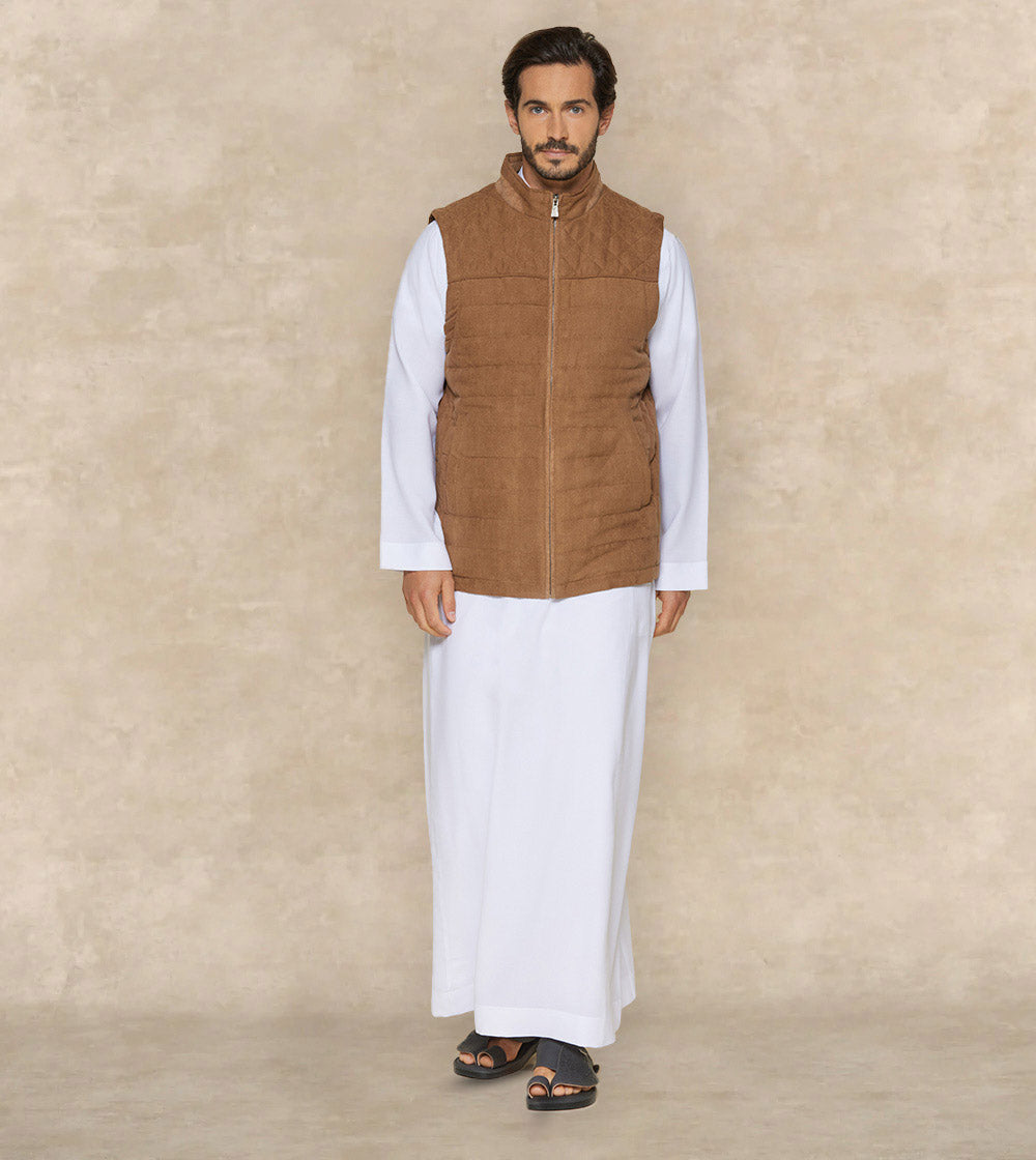 Sleeveless Gilet With High Neck Collar