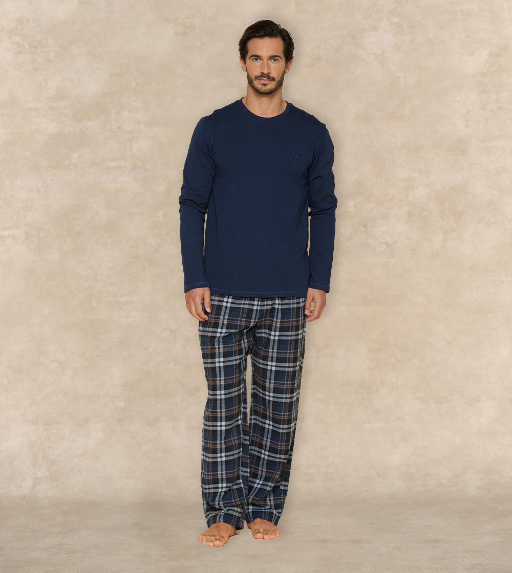 Winter Cotton Pajama Set Long Sleeves