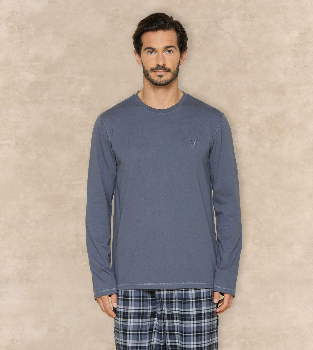 Winter Cotton Pajama Set Long Sleeves