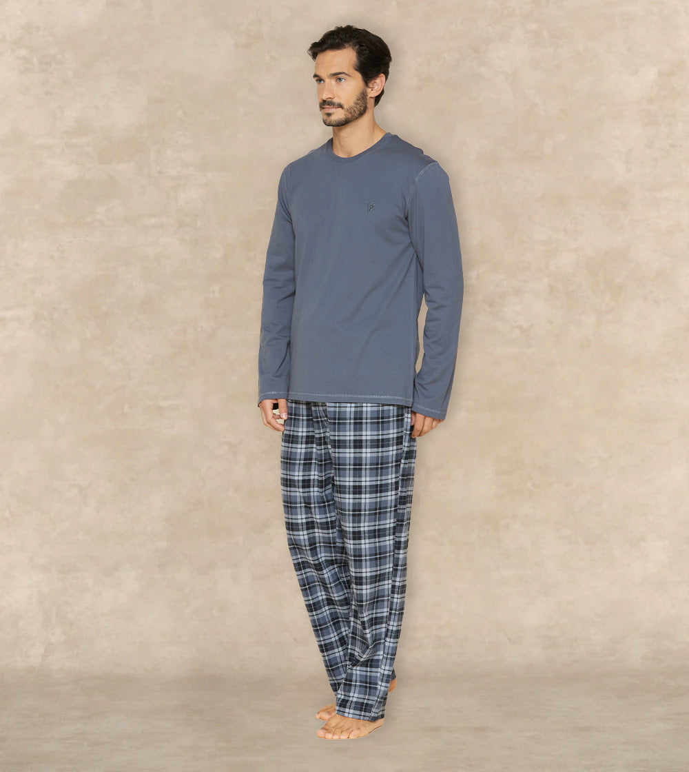 Winter Cotton Pajama Set Long Sleeves
