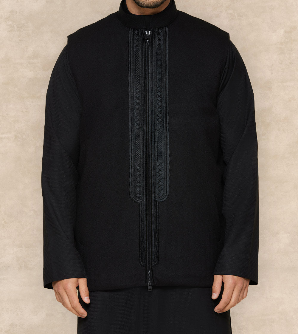 Sleeveless Gilet With High Neck Collar