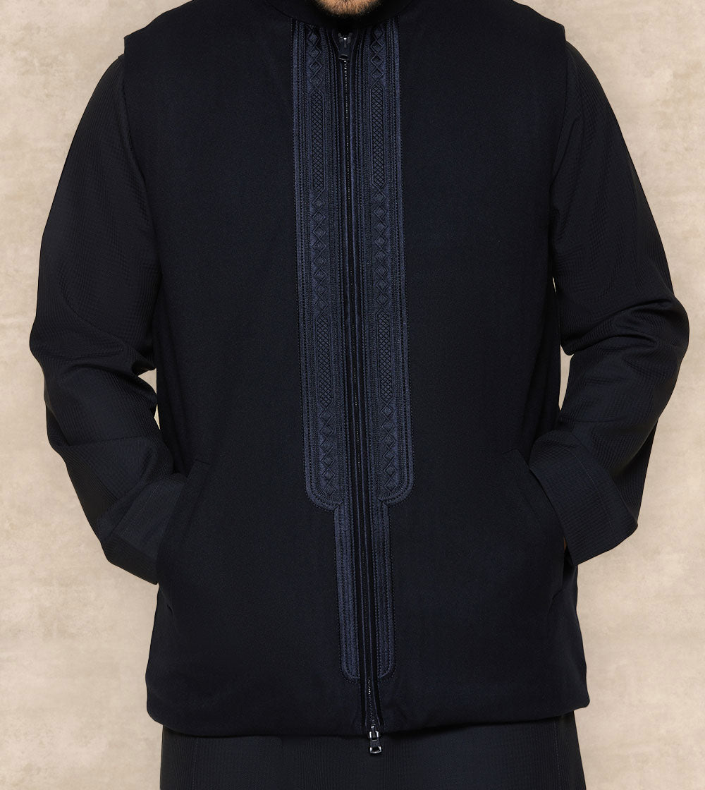 Sleeveless Gilet With High Neck Collar