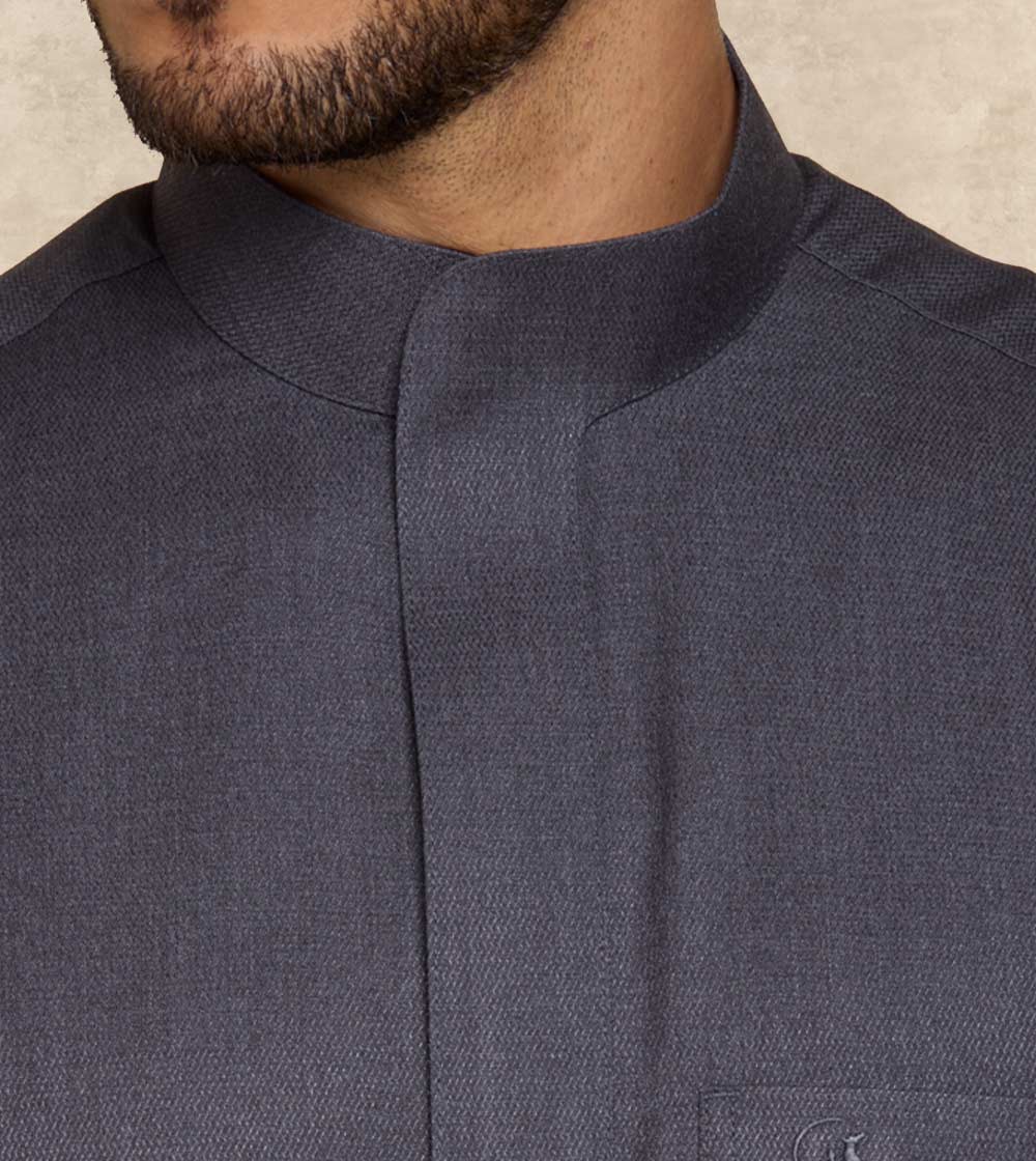 Smart Casual Colored Thobe One-Piece Collar