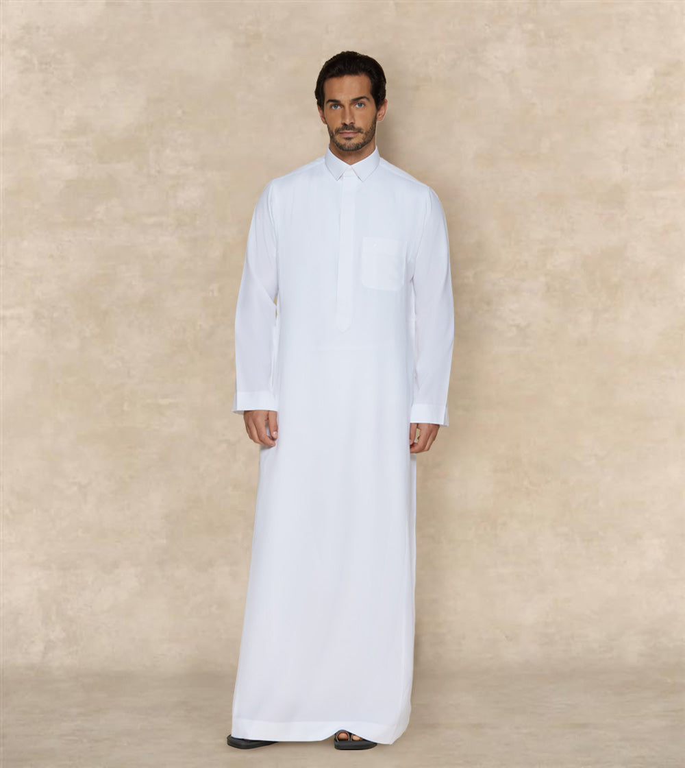 White Thobe French Collar