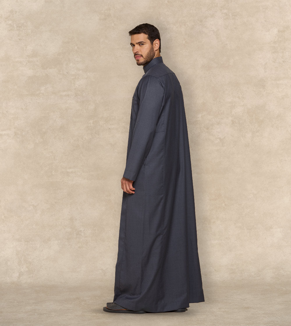 Premium Grey Wool-Blend Thobe