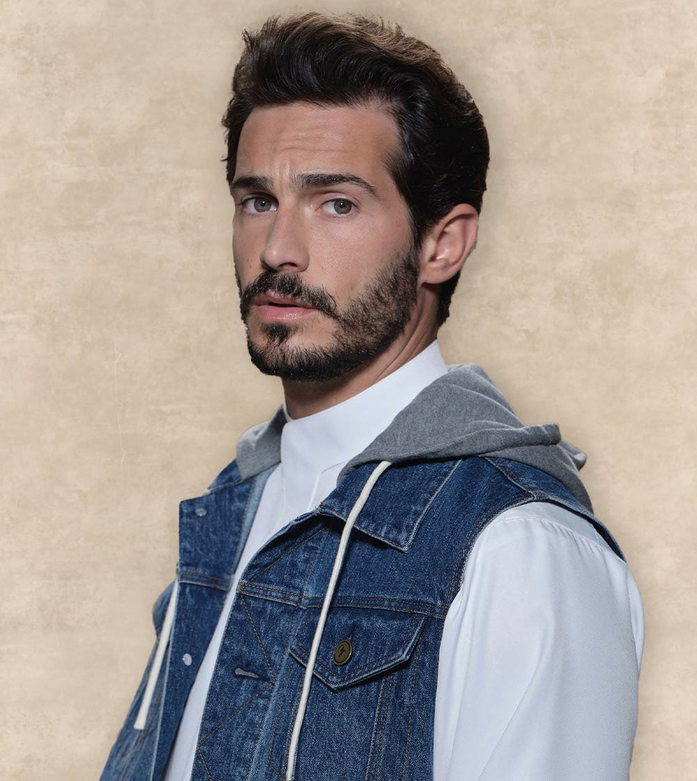 Sleeveless Denim Jacket With Cap