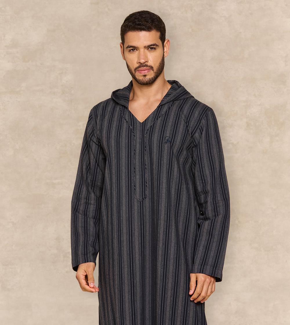 Textured Jalabia with Cap