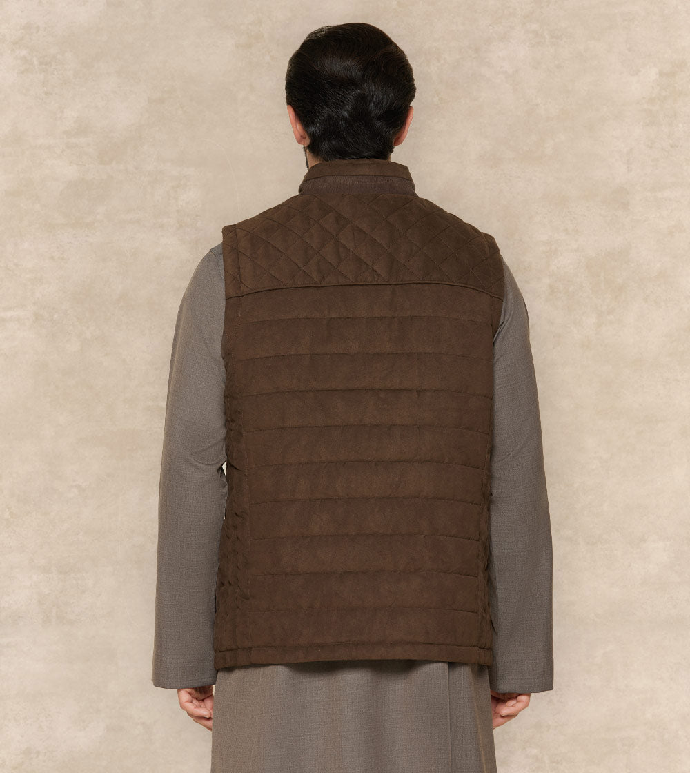Sleeveless Gilet With High Neck Collar