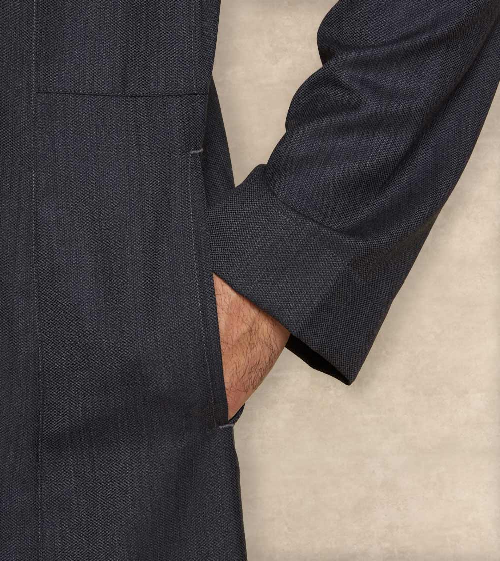 Premium Black Wool-Blend Thobe