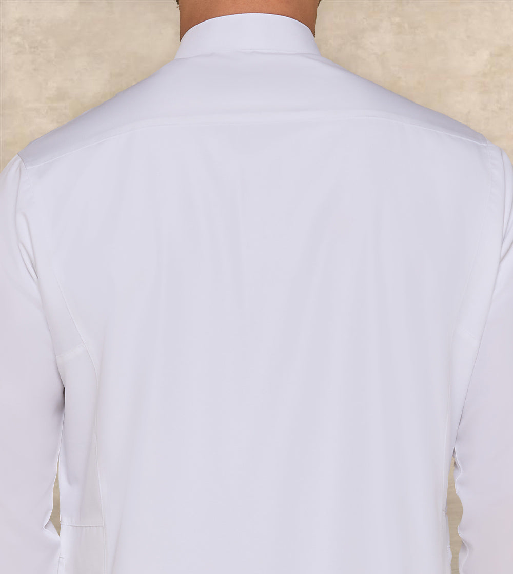 One Piece Collar Formal White Thobe