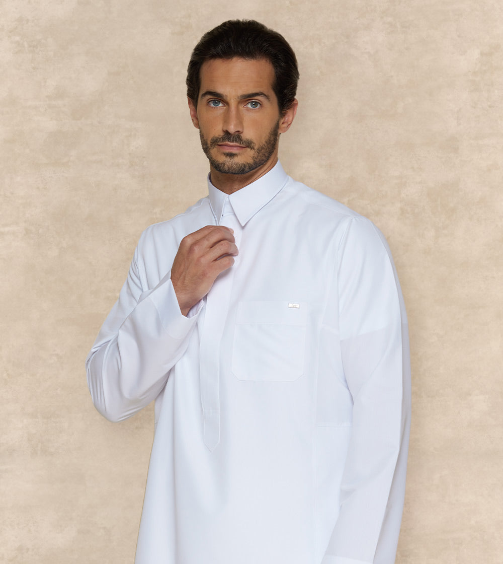 White Thobe Designer Collar