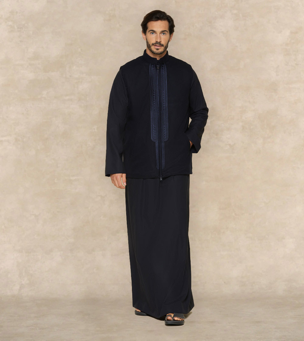 Sleeveless Gilet With High Neck Collar