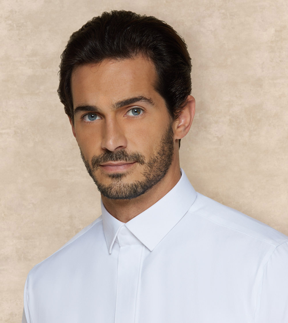 White Thobe French Collar