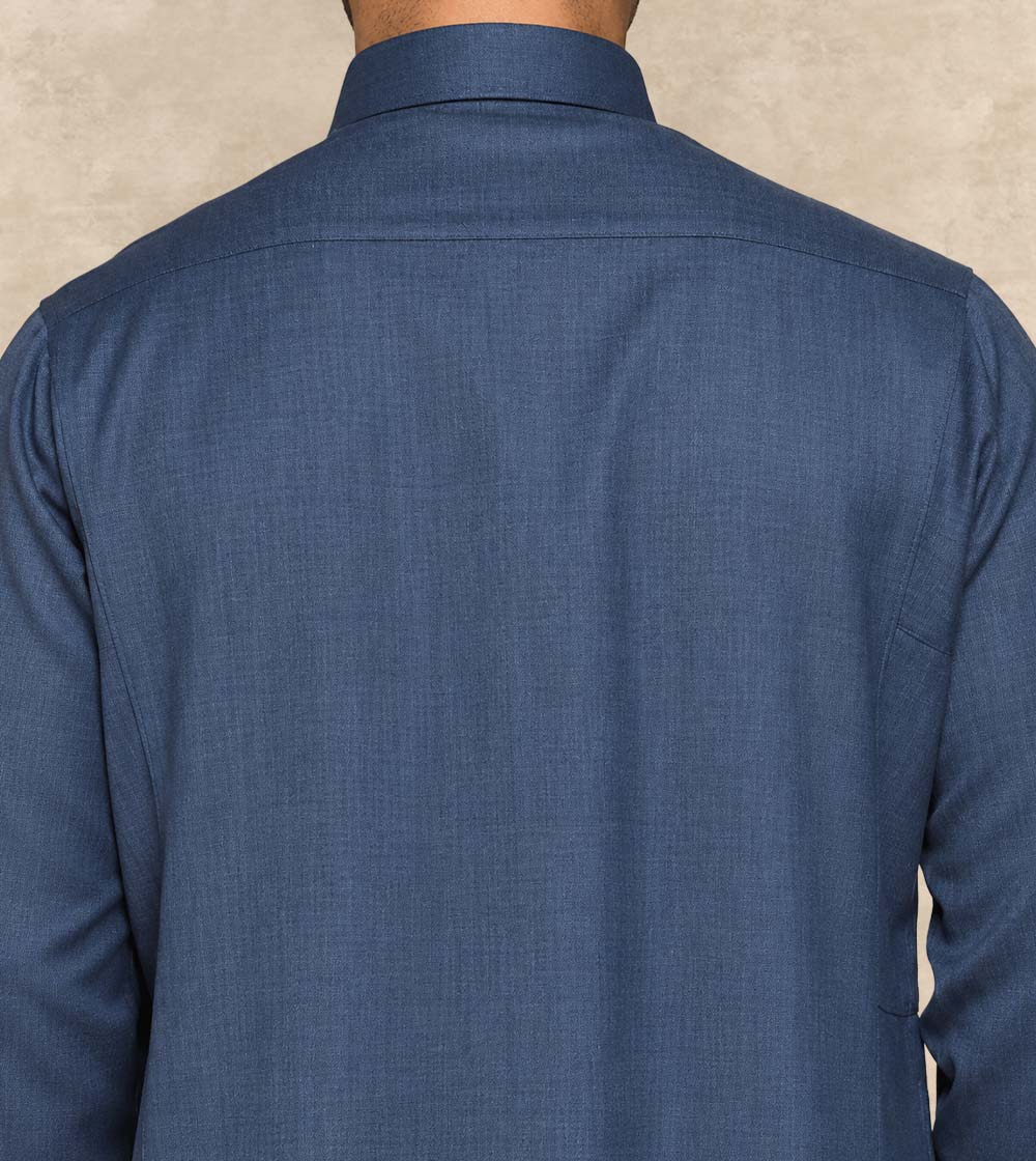 Premium Blue Wool-Blend Thobe