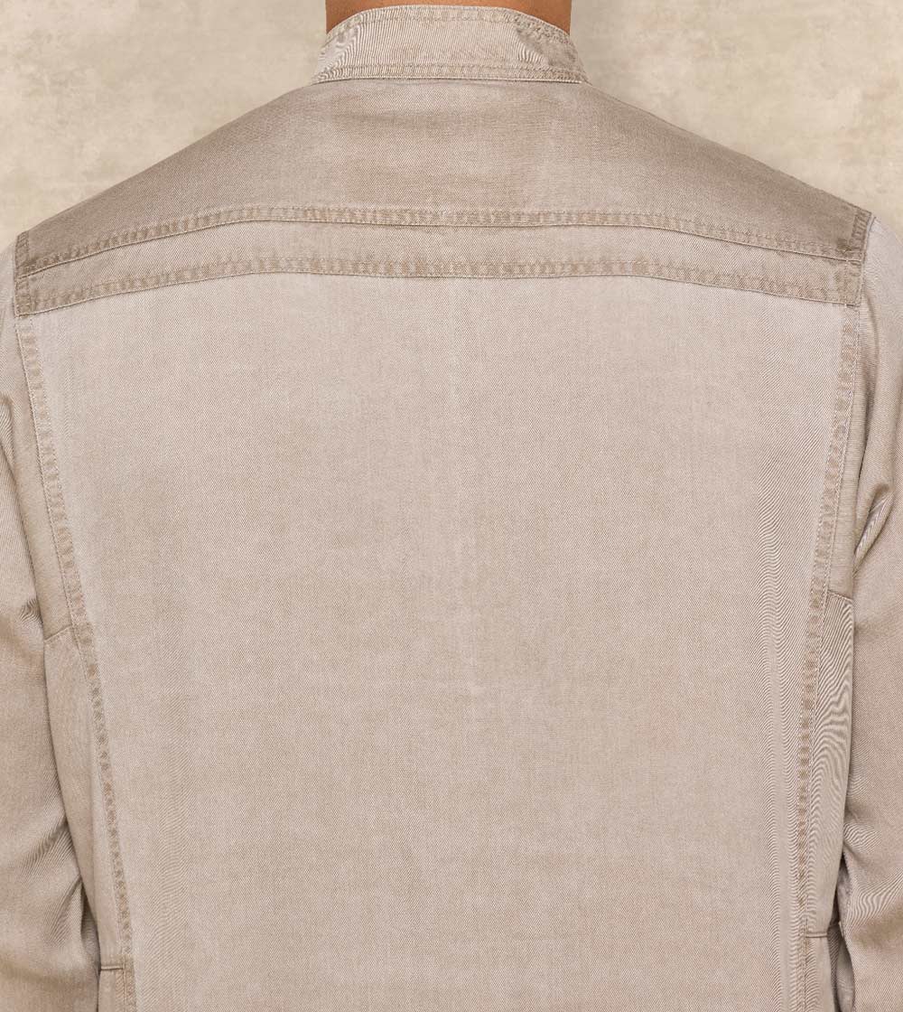 Casual One Piece Collar Denim Thobe