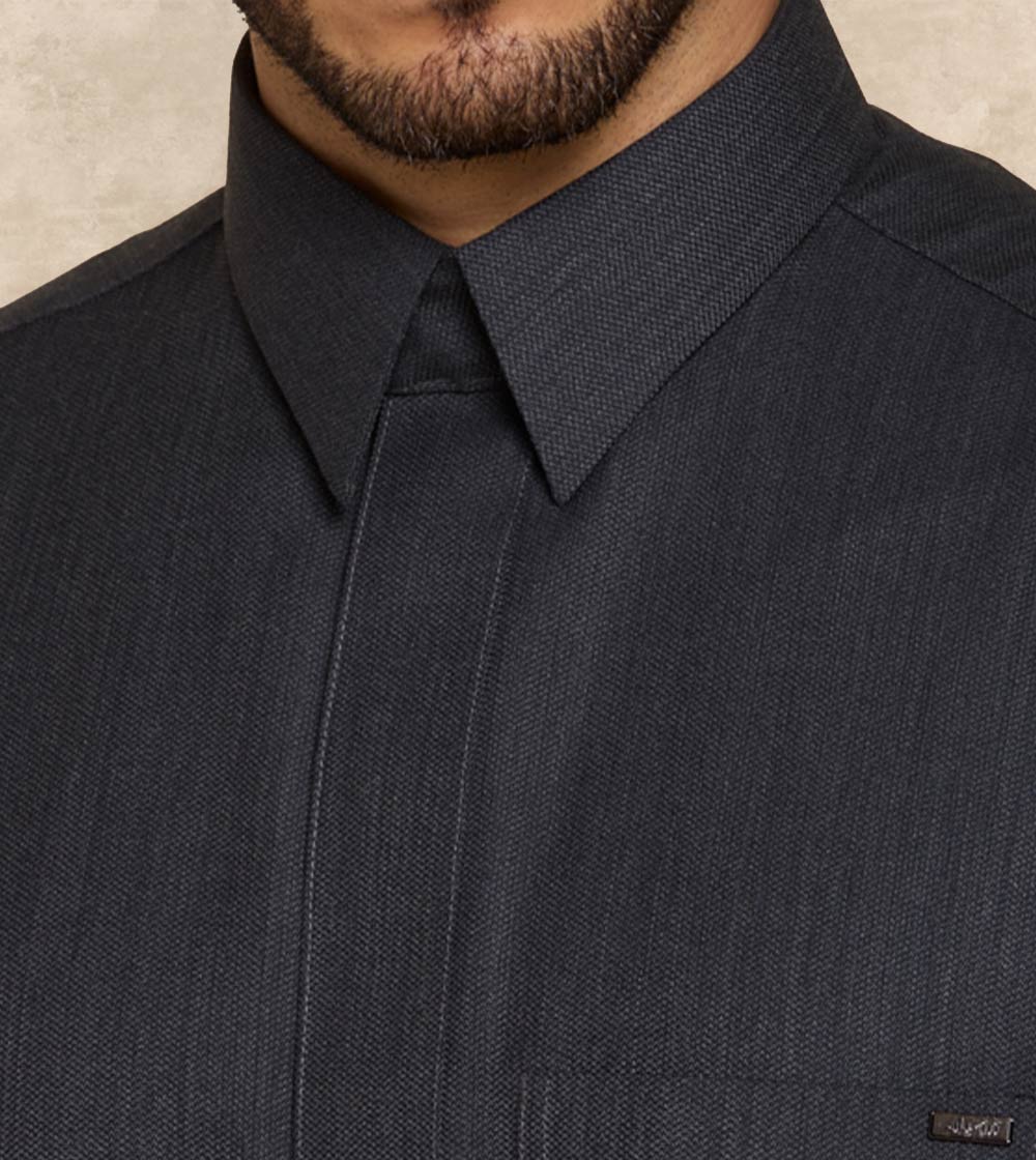 Premium Black Wool-Blend Thobe
