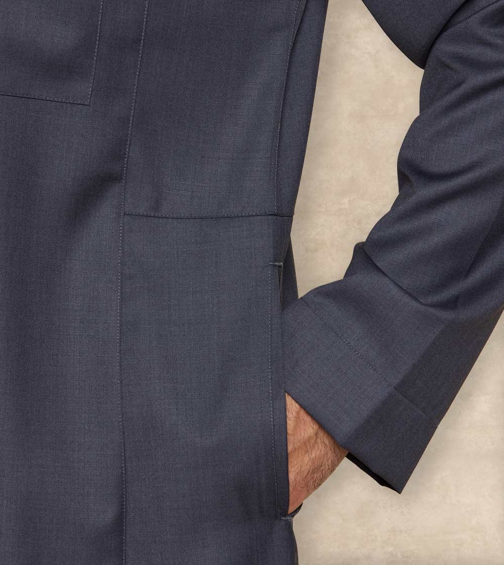 Premium Grey Wool-Blend Thobe