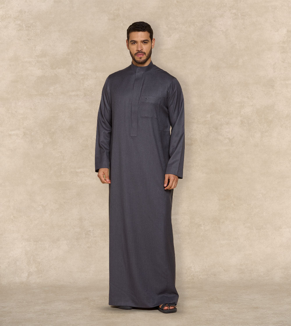 Smart Casual Colored Thobe One-Piece Collar