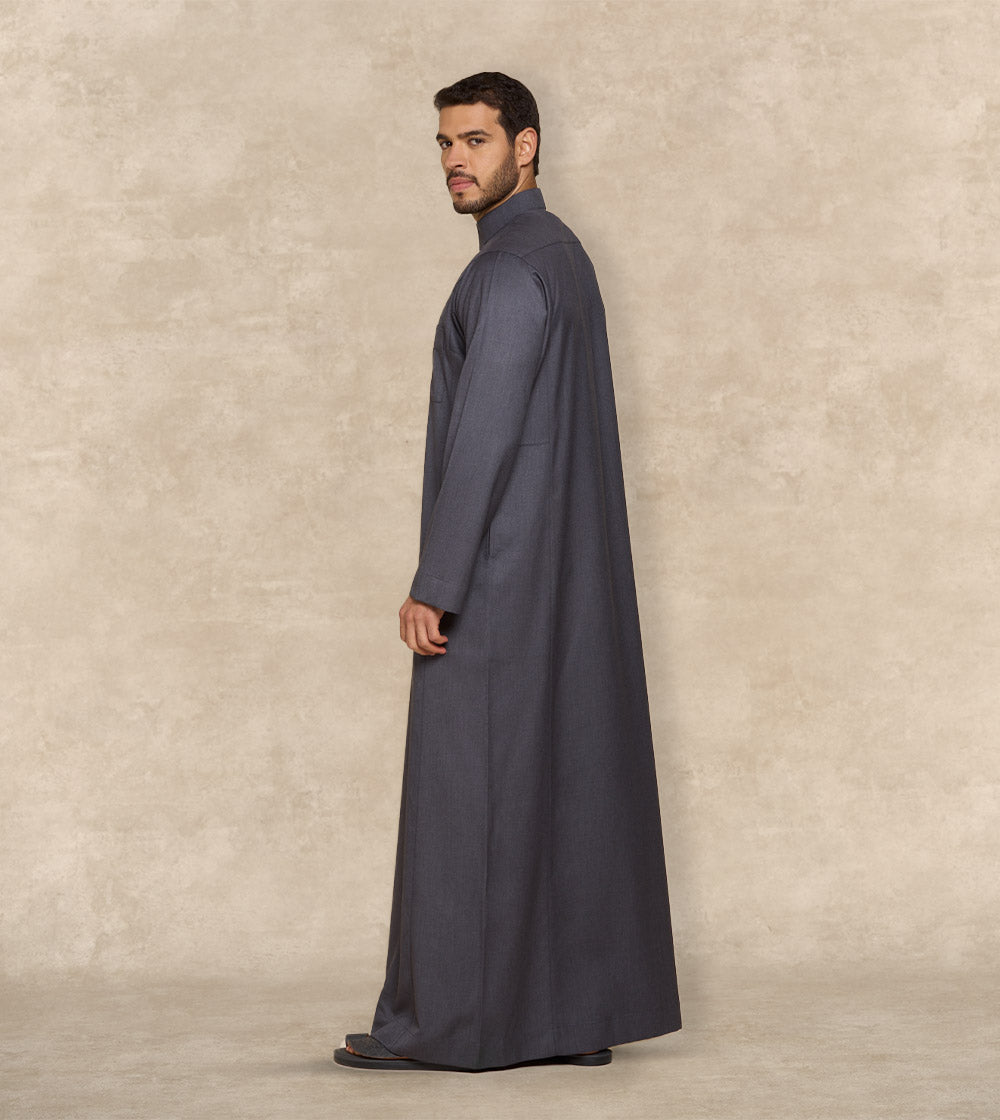 Smart Casual Colored Thobe One-Piece Collar