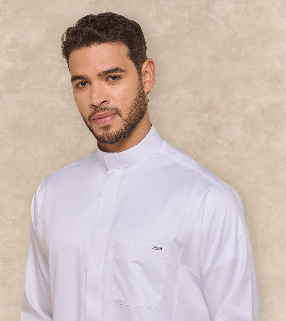 White Thobe Designer Collar