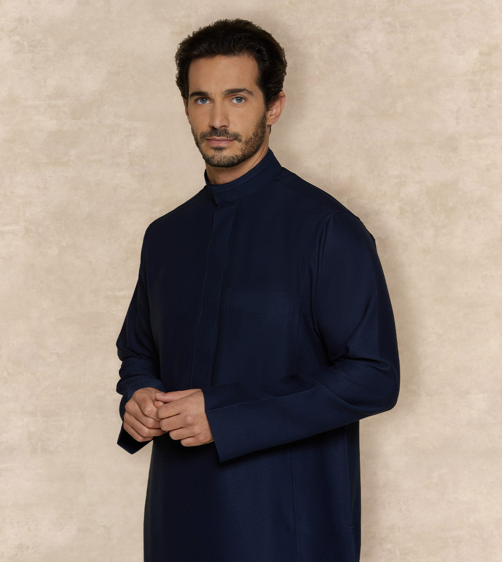 Smart Casual Thobe Designer Collar